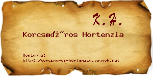 Korcsmáros Hortenzia névjegykártya